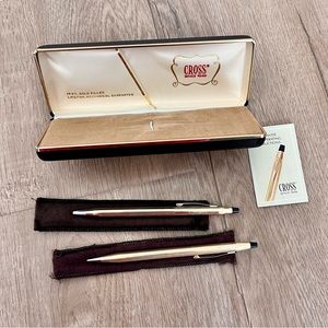 Vintage 1971 Cross 12k Gold‎ Filled Pen Pencil Set Made in USA